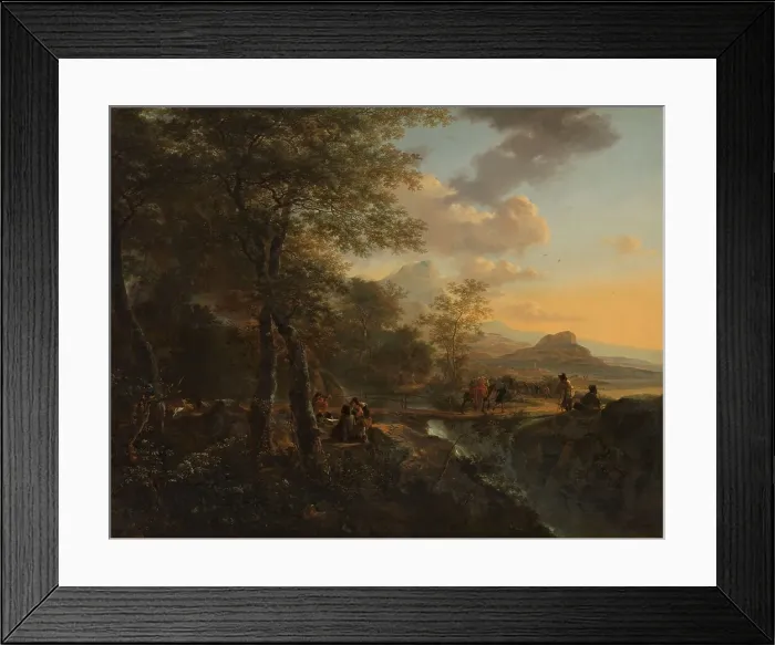 Framed Print : Italian Landscape with a Draughtsman, c.1650-1652. Creator: Jan Dirksz Both Framed Print : Italian Landscape with a Draughtsman, c.1650-1652. Creator: Jan Dirksz Both