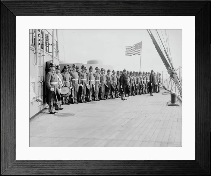 Framed Print : U.S.S. New York, marine guard, between 1893 and 1901. Creator: William H. Jackson Framed Print : U.S.S. New York, marine guard, between 1893 and 1901. Creator: William H. Jackson