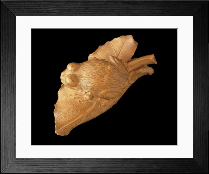 Framed Print : Frog on Taro Leaf, 1782. Creator: Seiyodo Tomiharu Framed Print : Frog on Taro Leaf, 1782. Creator: Seiyodo Tomiharu