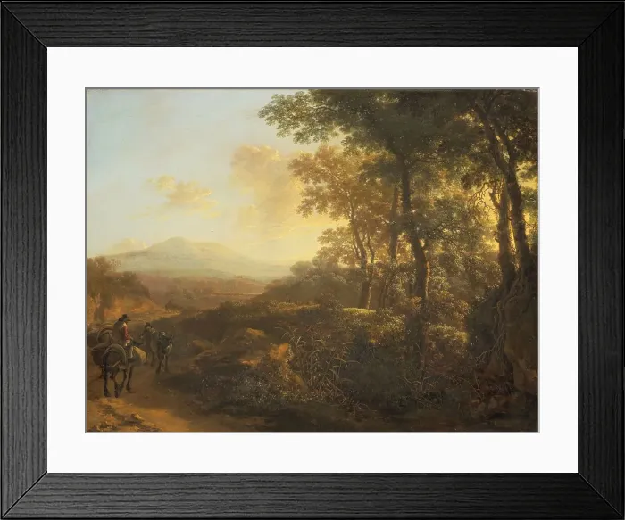 Framed Print : Italian Landscape with Mule Driver, c.1645-c.1650. Creator: Jan Dirksz Both Framed Print : Italian Landscape with Mule Driver, c.1645-c.1650. Creator: Jan Dirksz Both