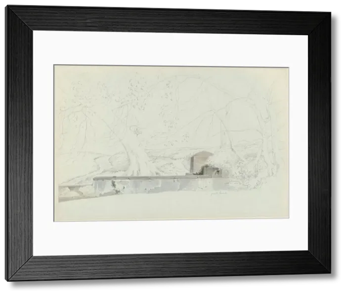 Framed Print : A Fountain at Grottaferrata, c.1809-c.1812. Creator: Josephus Augustus Knip Framed Print : A Fountain at Grottaferrata, c.1809-c.1812. Creator: Josephus Augustus Knip