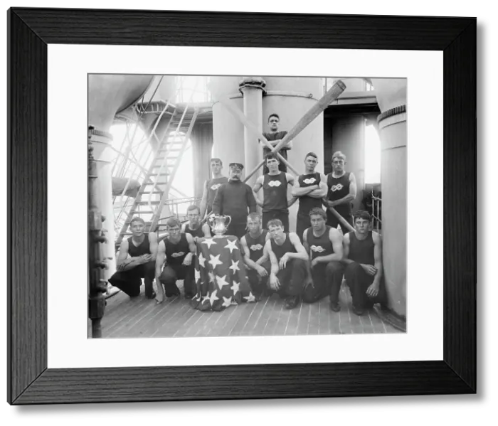 Framed Print : U.S.S. New York, a champion boat crew, between 1893 and 1901. Creator: William H. Jackson Framed Print : U.S.S. New York, a champion boat crew, between 1893 and 1901. Creator: William H. Jackson