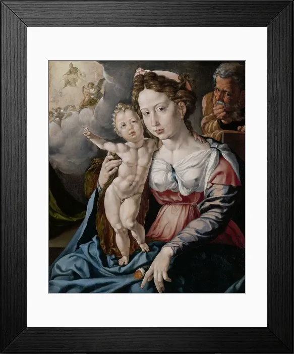 Framed Print : The Holy Family, c.1528-c.1530. Creator: Jan Cornelisz Vermeyen Framed Print : The Holy Family, c.1528-c.1530. Creator: Jan Cornelisz Vermeyen