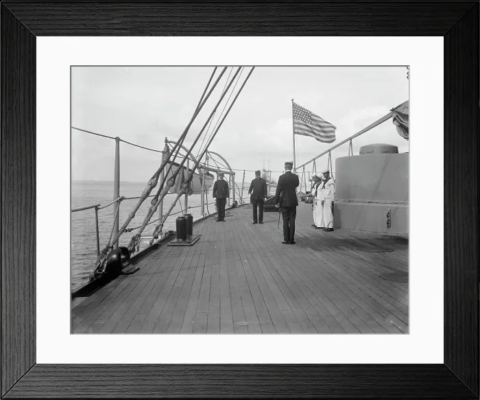 Framed Print : U.S.S. New York, morning report, between 1893 and 1901. Creator: William H. Jackson Framed Print : U.S.S. New York, morning report, between 1893 and 1901. Creator: William H. Jackson