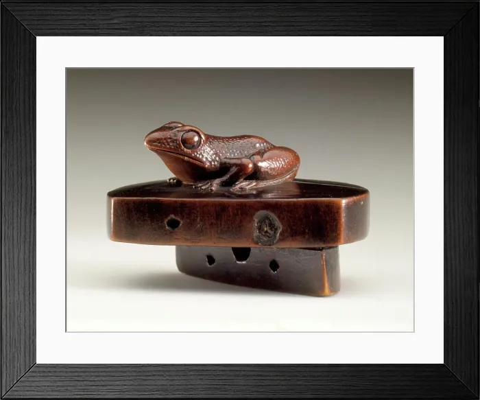 Framed Print : Frog on Well Cover, early 19th century. Creator: Kitao Shigemasa Framed Print : Frog on Well Cover, early 19th century. Creator: Kitao Shigemasa
