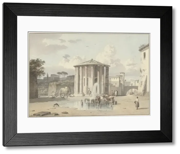 Framed Print : The Temple of Vesta in Rome, c.1809-c.1812. Creator: Josephus Augustus Knip Framed Print : The Temple of Vesta in Rome, c.1809-c.1812. Creator: Josephus Augustus Knip