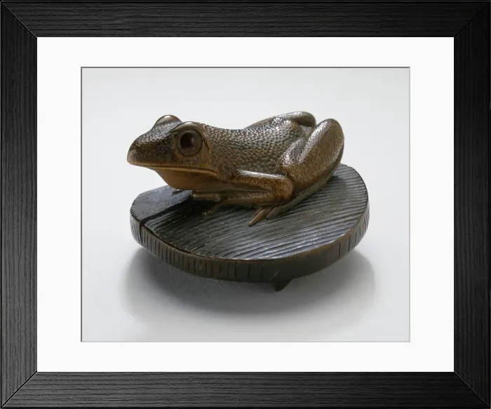 Framed Print : Frog on Well Cover, early 19th century. Creator: Kitao Shigemasa Framed Print : Frog on Well Cover, early 19th century. Creator: Kitao Shigemasa