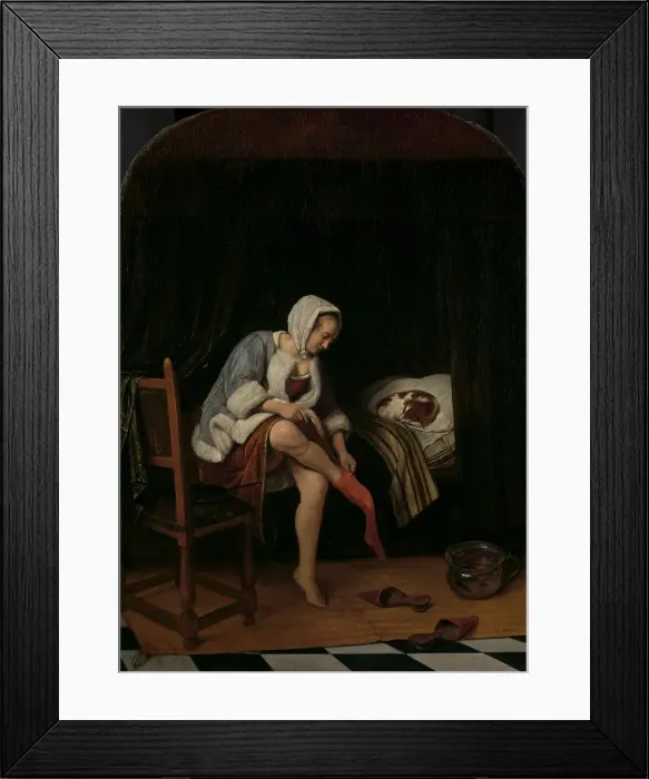 Framed Print : Woman at her Toilet, 1655-1660. Creator: Jan Steen Framed Print : Woman at her Toilet, 1655-1660. Creator: Jan Steen