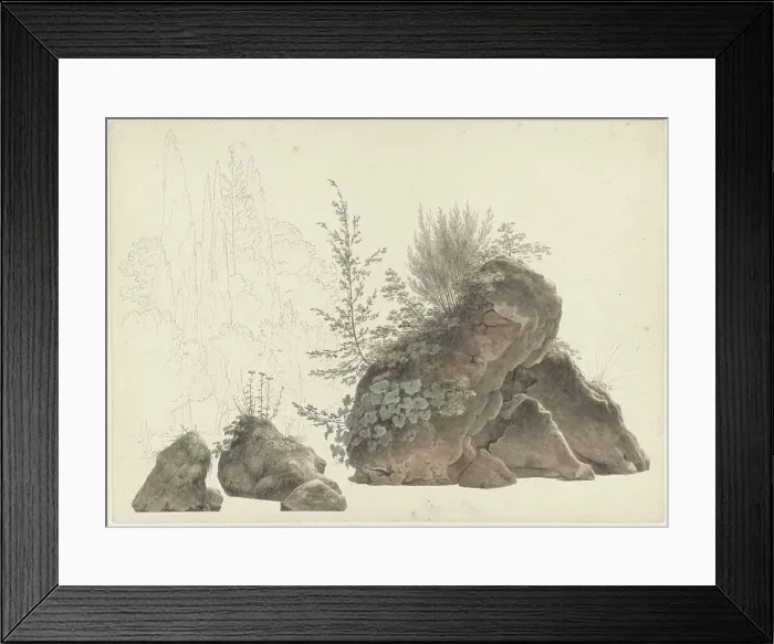 Framed Print : Overgrown Rocks, c.1809-c.1812. Creator: Josephus Augustus Knip Framed Print : Overgrown Rocks, c.1809-c.1812. Creator: Josephus Augustus Knip