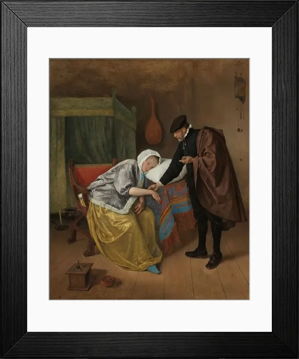Framed Print : The Sick Woman, c.1663-c.1666. Creator: Jan Steen Framed Print : The Sick Woman, c.1663-c.1666. Creator: Jan Steen
