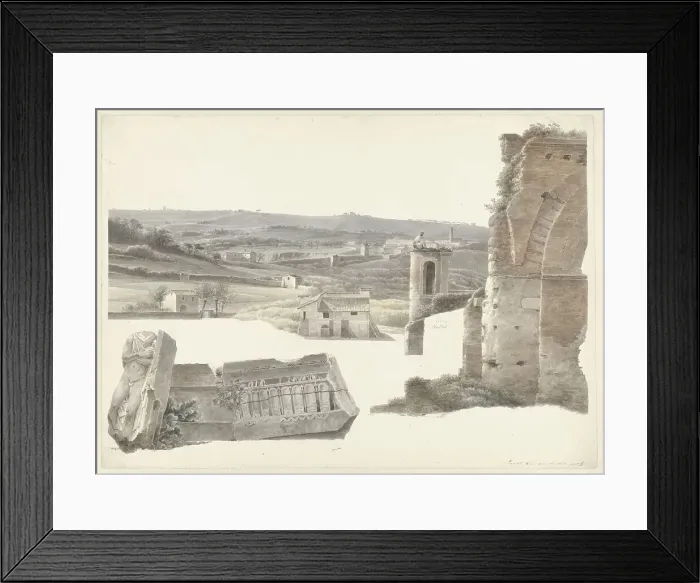 Framed Print : View from the Villa Mattei (now Villa Celimontana) in Rome, c.1809-c.1812. Creator: Josephus Augustus Knip Framed Print : View from the Villa Mattei (now Villa Celimontana) in Rome, c.1809-c.1812. Creator: Josephus Augustus Knip