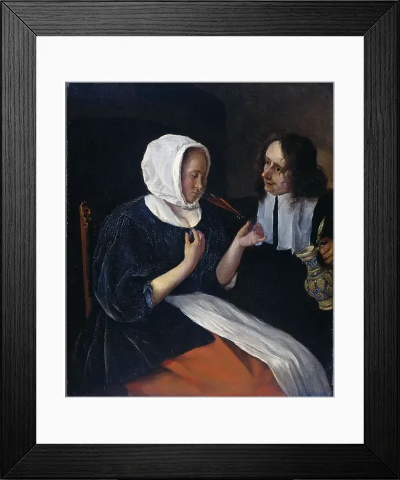 Framed Print : A couple drinking, 1660-1679. Creator: Jan Steen Framed Print : A couple drinking, 1660-1679. Creator: Jan Steen