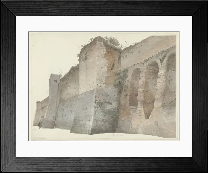Framed Print : The Aurelian Wall in Rome, c.1809-c.1812. Creator: Josephus Augustus Knip Framed Print : The Aurelian Wall in Rome, c.1809-c.1812. Creator: Josephus Augustus Knip