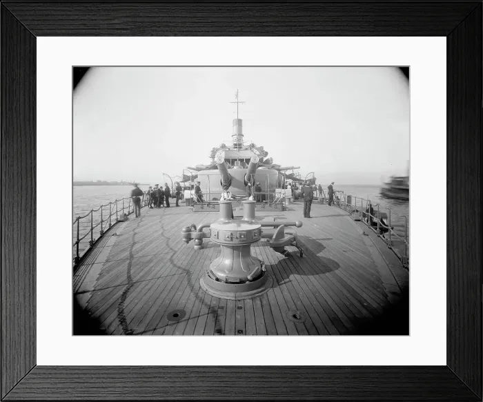 Framed Print : U.S.S. Oregon, quarter deck, between 1896 and 1901. Creator: William H. Jackson Framed Print : U.S.S. Oregon, quarter deck, between 1896 and 1901. Creator: William H. Jackson