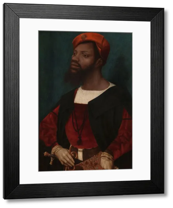 Framed Print : Portrait of an African Man, c.1525-c.1530. Creator: Jan Mostaert