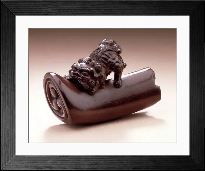 Framed Print : Chinese Lion on Tile, Late 18th-early 19th century. Creator: Tanaka Minko Framed Print : Chinese Lion on Tile, Late 18th-early 19th century. Creator: Tanaka Minko