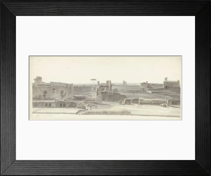 Framed Print : The Baths of Caracalla and Three Capitals from the Villa Mattei in Rome, c.1809-c.1812. Creator: Josephus Augustus Knip Framed Print : The Baths of Caracalla and Three Capitals from the Villa Mattei in Rome, c.1809-c.1812. Creator: Josephus Augustus Knip