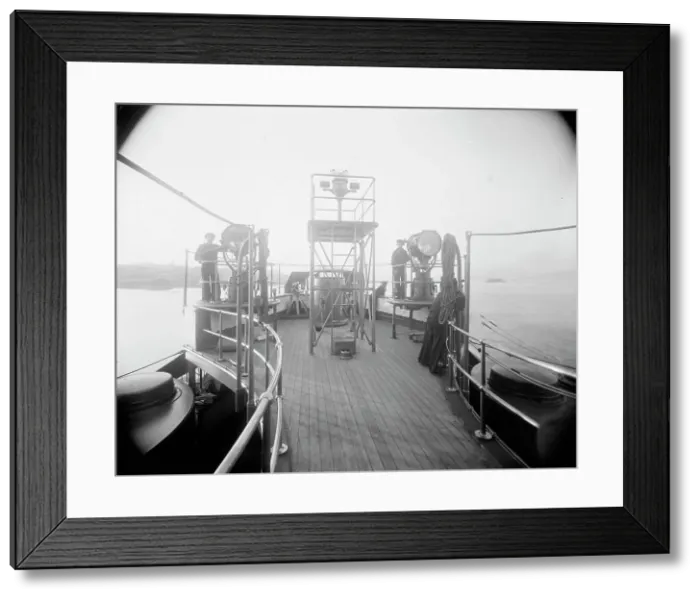 Framed Print : U.S.S. Oregon, after bridge and search lights, between 1896 and 1901. Creator: William H. Jackson Framed Print : U.S.S. Oregon, after bridge and search lights, between 1896 and 1901. Creator: William H. Jackson