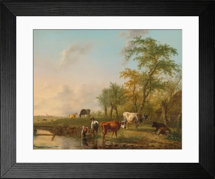 Framed Print : Landscape with Cattle, 1804. Creator: Jan Kobell II Framed Print : Landscape with Cattle, 1804. Creator: Jan Kobell II