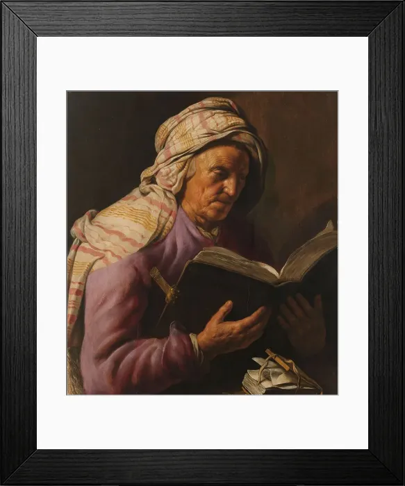 Framed Print : Old Woman Reading, 1626-1633. Creator: Jan Lievens Framed Print : Old Woman Reading, 1626-1633. Creator: Jan Lievens