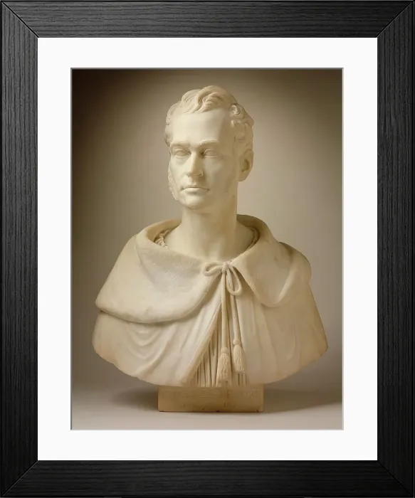 Framed Print : Bust of Charles Brooks (1795-1872), pastor, 1843. Creator: Thomas Crawford