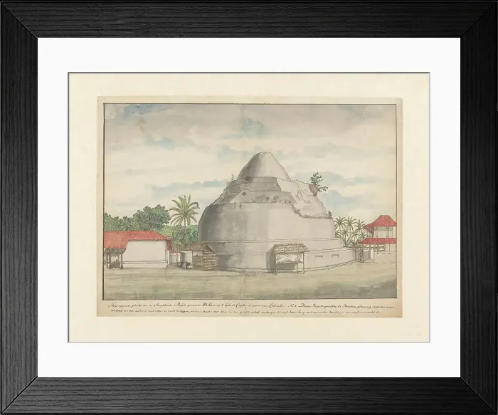 Framed Print : Kelaniya Stupa in Ceylon, 1785. Creator: Jan Brandes Framed Print : Kelaniya Stupa in Ceylon, 1785. Creator: Jan Brandes
