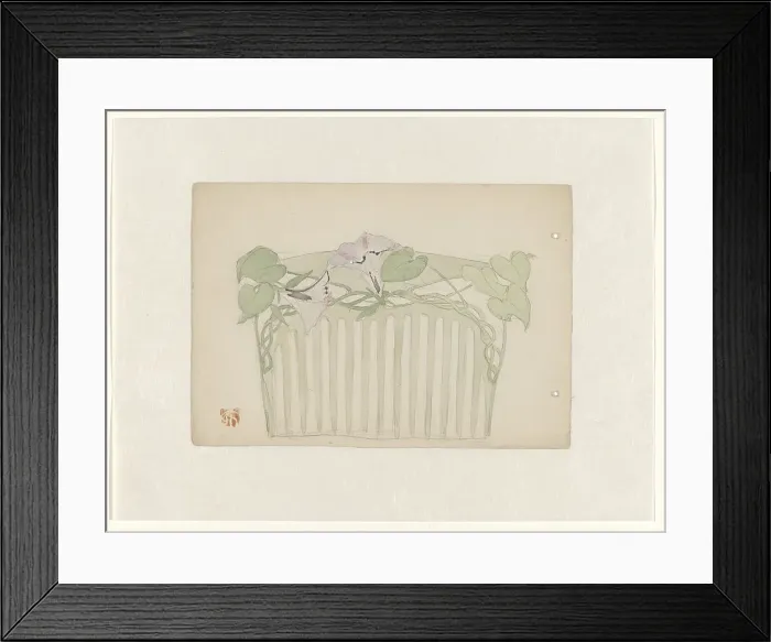 Framed Print : Design for a hair comb, c.1898-c.1905. Creator: Jules Chadel Framed Print : Design for a hair comb, c.1898-c.1905. Creator: Jules Chadel