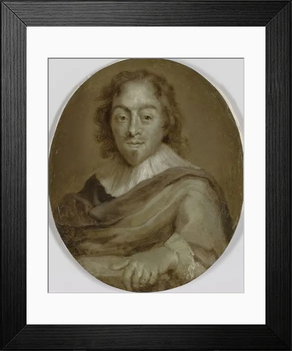 Framed Print : Portrait of Constantijn Huygens, Poet, Secretary to Prince Frederick Henry and Prince William II and Creator: Jan Maurits Quinkhard