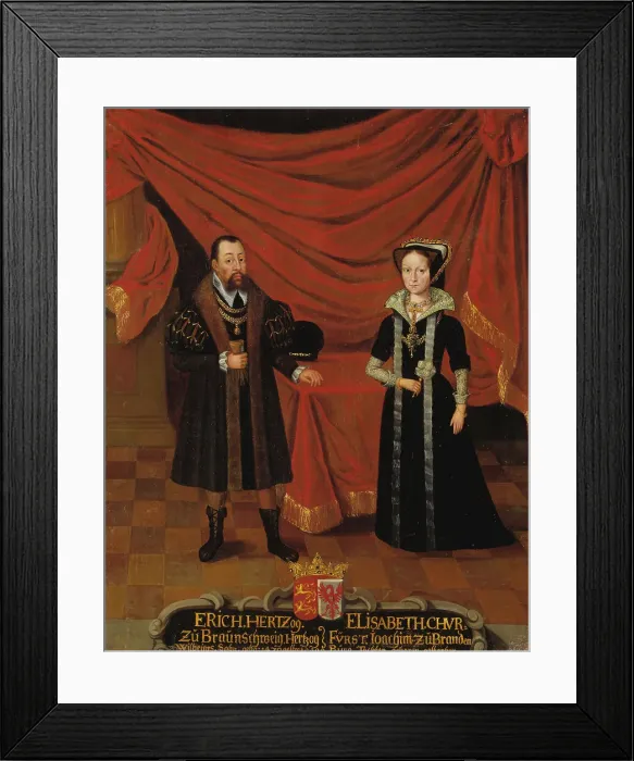 Framed Print : Duke Erik I of Brunswick-Calenberg and Duchess Elisabet, Princess of Brandenburg, c16th century. Creator: Anon Framed Print : Duke Erik I of Brunswick-Calenberg and Duchess Elisabet, Princess of Brandenburg, c16th century. Creator: Anon