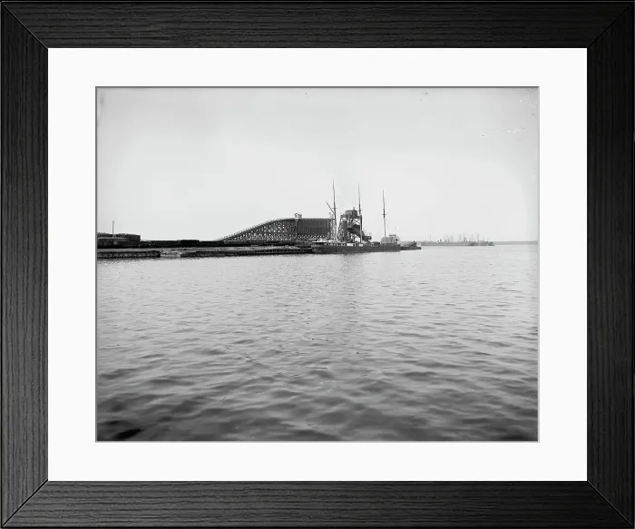 Framed Print : Coal trestle and car dumping plant, Erie, Pa. ca 1900. Creator: William H. Jackson Framed Print : Coal trestle and car dumping plant, Erie, Pa. ca 1900. Creator: William H. Jackson
