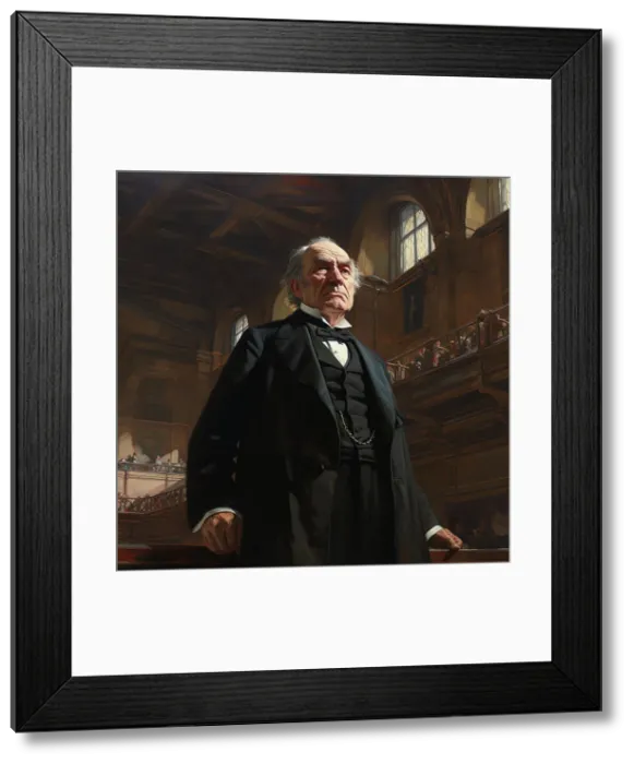 Framed Print : AI IMAGE - Portrait of William Ewart Gladstone, 1890s, (2023). Creator: Heritage Images Framed Print : AI IMAGE - Portrait of William Ewart Gladstone, 1890s, (2023). Creator: Heritage Images