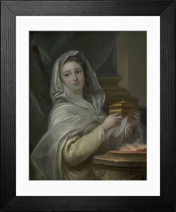 Framed Print : A Vestal. Woman portrayed as a Vestal?;Portrait of a Woman as a Vestal?;A Vestal, 1750. Creator: Carle van Loo Framed Print : A Vestal. Woman portrayed as a Vestal?;Portrait of a Woman as a Vestal?;A Vestal, 1750. Creator: Carle van Loo