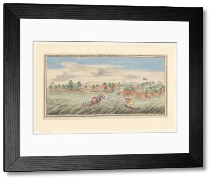 Framed Print : View of Malacca from the sea, 1764. Creator: Jan Keldermans Framed Print : View of Malacca from the sea, 1764. Creator: Jan Keldermans