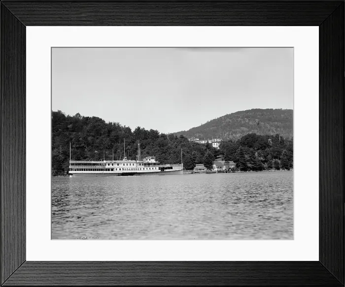 Framed Print : Steamer approaching Rogers Rock landing, Lake George, N.Y. between 1900 and 1910. Creator: William H. Jackson Framed Print : Steamer approaching Rogers Rock landing, Lake George, N.Y. between 1900 and 1910. Creator: William H. Jackson