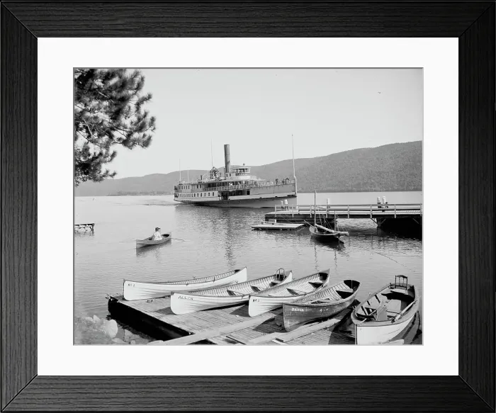 Framed Print : Boat house at Roger's Slide, Lake George, N.Y. between 1900 and 1910. Creator: William H. Jackson Framed Print : Boat house at Roger's Slide, Lake George, N.Y. between 1900 and 1910. Creator: William H. Jackson