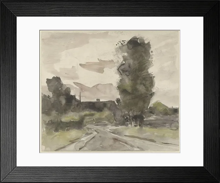 Framed Print : Landscape with road, 1864-1936. Creator: Johannes Cornelis van Essen Framed Print : Landscape with road, 1864-1936. Creator: Johannes Cornelis van Essen