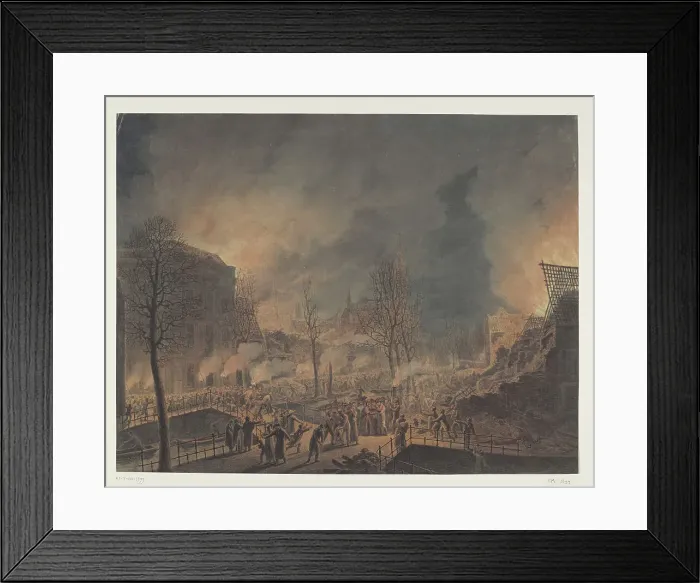 Framed Print : King Louis Napoleon visits the ruins...after the explosion of the powder ship... (1807-1809). Creator: Jan Willem Pieneman Framed Print : King Louis Napoleon visits the ruins...after the explosion of the powder ship... (1807-1809). Creator: Jan Willem Pieneman