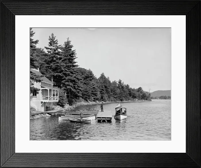 Framed Print : Boat house at Rogers Rock, Lake George, N.Y. between 1900 and 1910. Creator: William H. Jackson Framed Print : Boat house at Rogers Rock, Lake George, N.Y. between 1900 and 1910. Creator: William H. Jackson