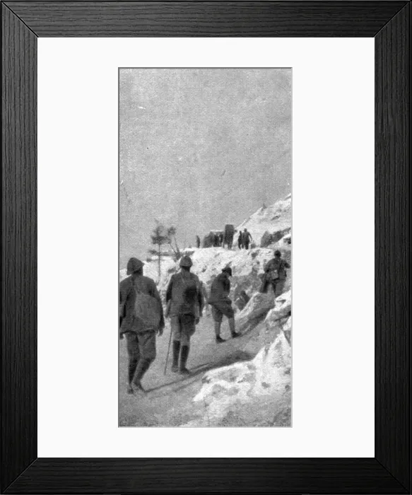 Framed Print : French success on the Italian front; A road in the mountains, 1917. Creator: Unknown Framed Print : French success on the Italian front; A road in the mountains, 1917. Creator: Unknown