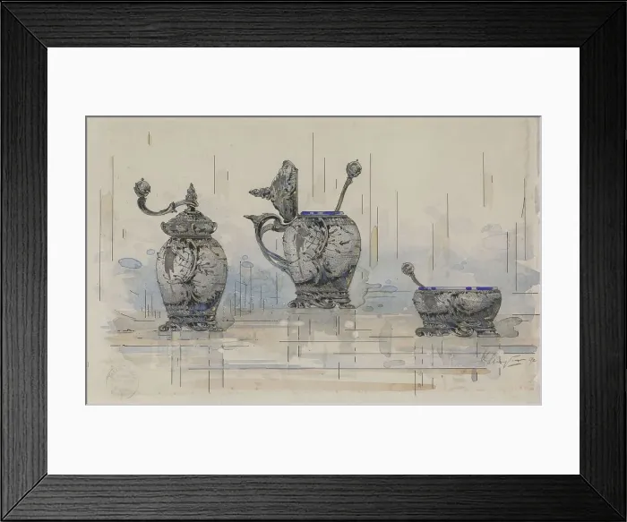 Framed Print : Design for a pepper mill, a mustard pot and a salt cellar, 1892. Creator: Theodorus Karel Lodewijk Sluyterman Framed Print : Design for a pepper mill, a mustard pot and a salt cellar, 1892. Creator: Theodorus Karel Lodewijk Sluyterman