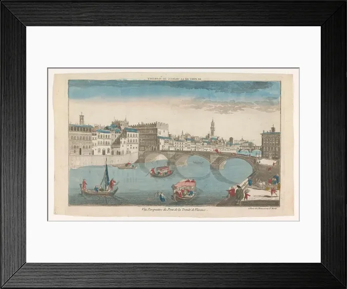 Framed Print : View of Ponte Santa Trinita over the river Arno in Florence, 1745-1775. Creator: Anon Framed Print : View of Ponte Santa Trinita over the river Arno in Florence, 1745-1775. Creator: Anon