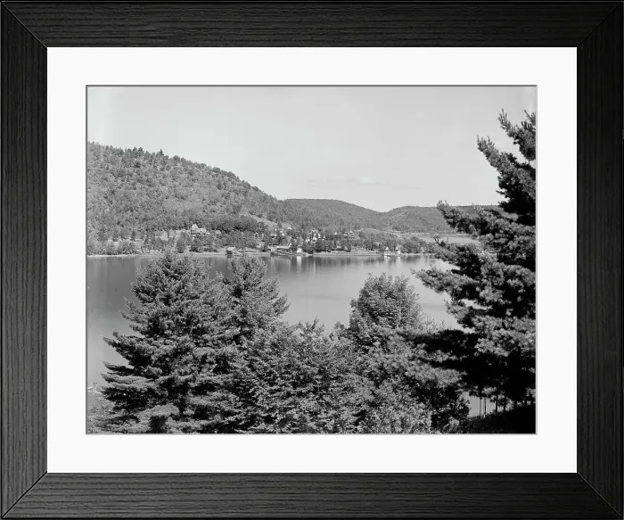 Framed Print : Hearts Bay from Rogers Rock Hotel, Lake George, N.Y. between 1900 and 1910. Creator: William H. Jackson Framed Print : Hearts Bay from Rogers Rock Hotel, Lake George, N.Y. between 1900 and 1910. Creator: William H. Jackson