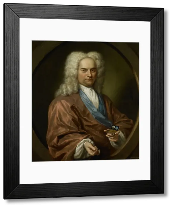 Framed Print : Portrait of David Leeuw (1682-1755), Mennonite Draper, 1729. Creator: Jan Maurits Quinkhard Framed Print : Portrait of David Leeuw (1682-1755), Mennonite Draper, 1729. Creator: Jan Maurits Quinkhard