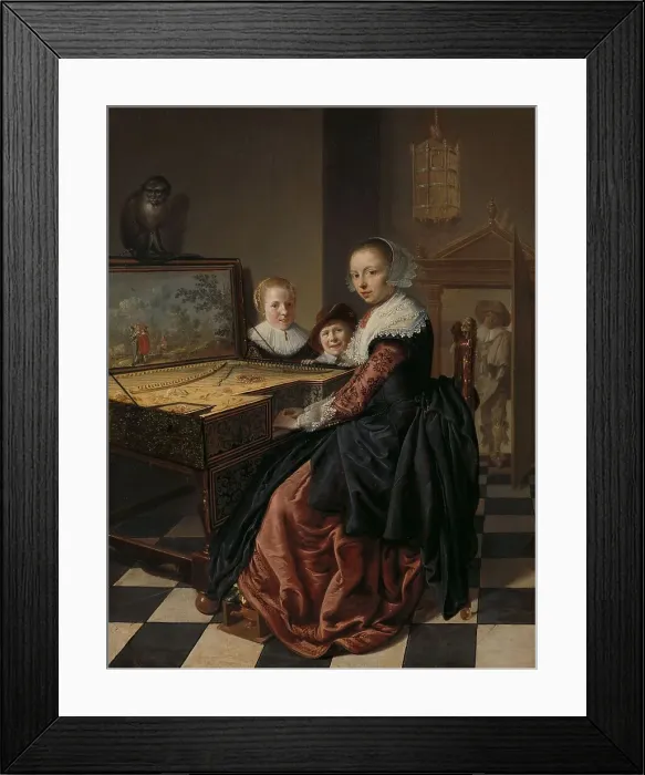Framed Print : Woman Playing the Virginal, c.1637. Creator: Jan Miense Molenaer Framed Print : Woman Playing the Virginal, c.1637. Creator: Jan Miense Molenaer
