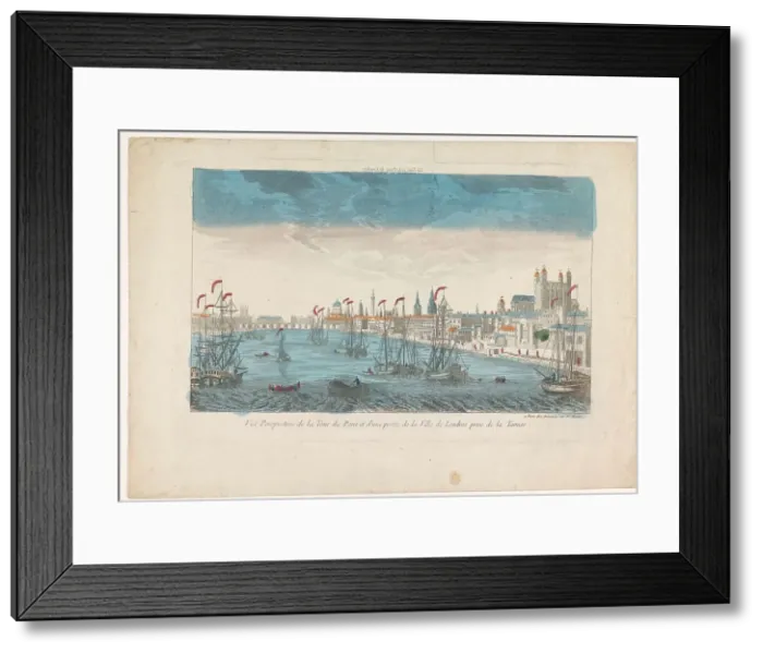 Framed Print : View of the city of London seen from the river Thames, 1745-1775. Creator: Anon Framed Print : View of the city of London seen from the river Thames, 1745-1775. Creator: Anon