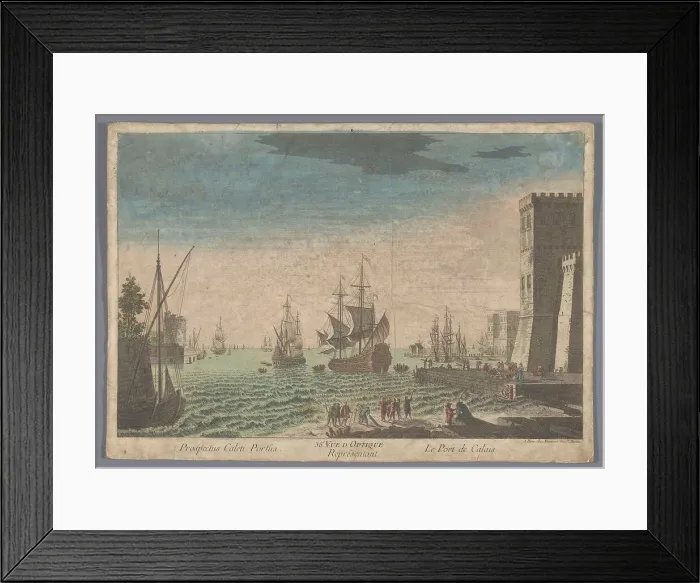 Framed Print : View of the harbour in Calais, 1745-1775. Creator: Anon Framed Print : View of the harbour in Calais, 1745-1775. Creator: Anon