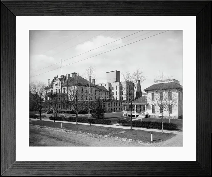 Framed Print : Alma Sanitarium, Alma, Mich. between 1900 and 1910. Creator: William H. Jackson Framed Print : Alma Sanitarium, Alma, Mich. between 1900 and 1910. Creator: William H. Jackson
