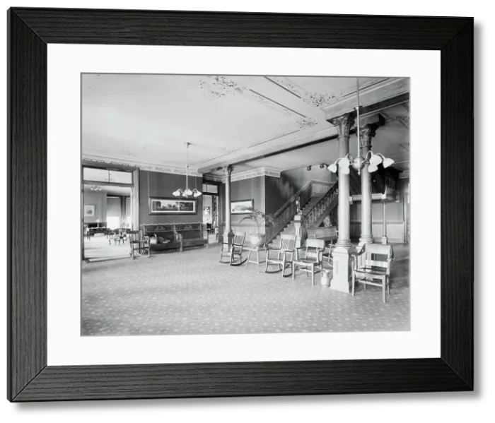 Framed Print : Alma Sanitarium, reception hall, Alma, Mich. between 1900 and 1910. Creator: William H. Jackson Framed Print : Alma Sanitarium, reception hall, Alma, Mich. between 1900 and 1910. Creator: William H. Jackson