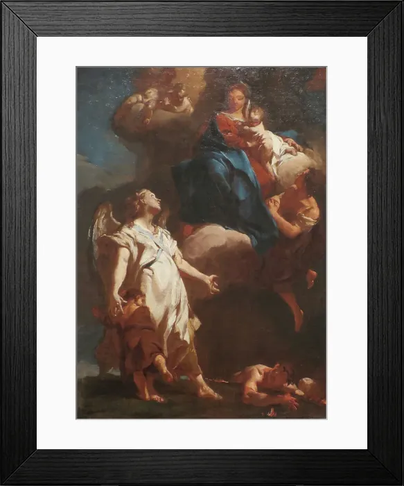 Framed Print : The Virgin Appearing to the Guardian Angel, between c1717 and c1718. Creator: Giovanni Battista Piazzetta Framed Print : The Virgin Appearing to the Guardian Angel, between c1717 and c1718. Creator: Giovanni Battista Piazzetta