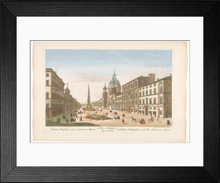 Framed Print : View of the Palazzo Pamphili and Piazza Navona in Rome, 1745-1775. Creator: Anon Framed Print : View of the Palazzo Pamphili and Piazza Navona in Rome, 1745-1775. Creator: Anon